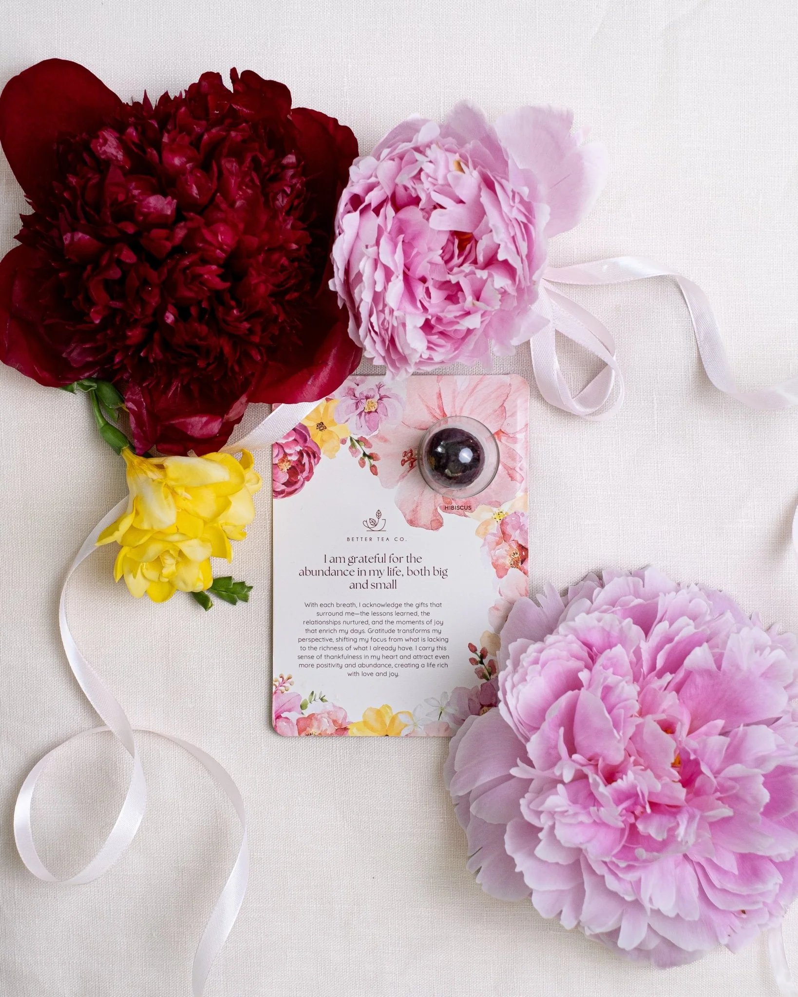 Blooming Tea Ball Affirmation Card
