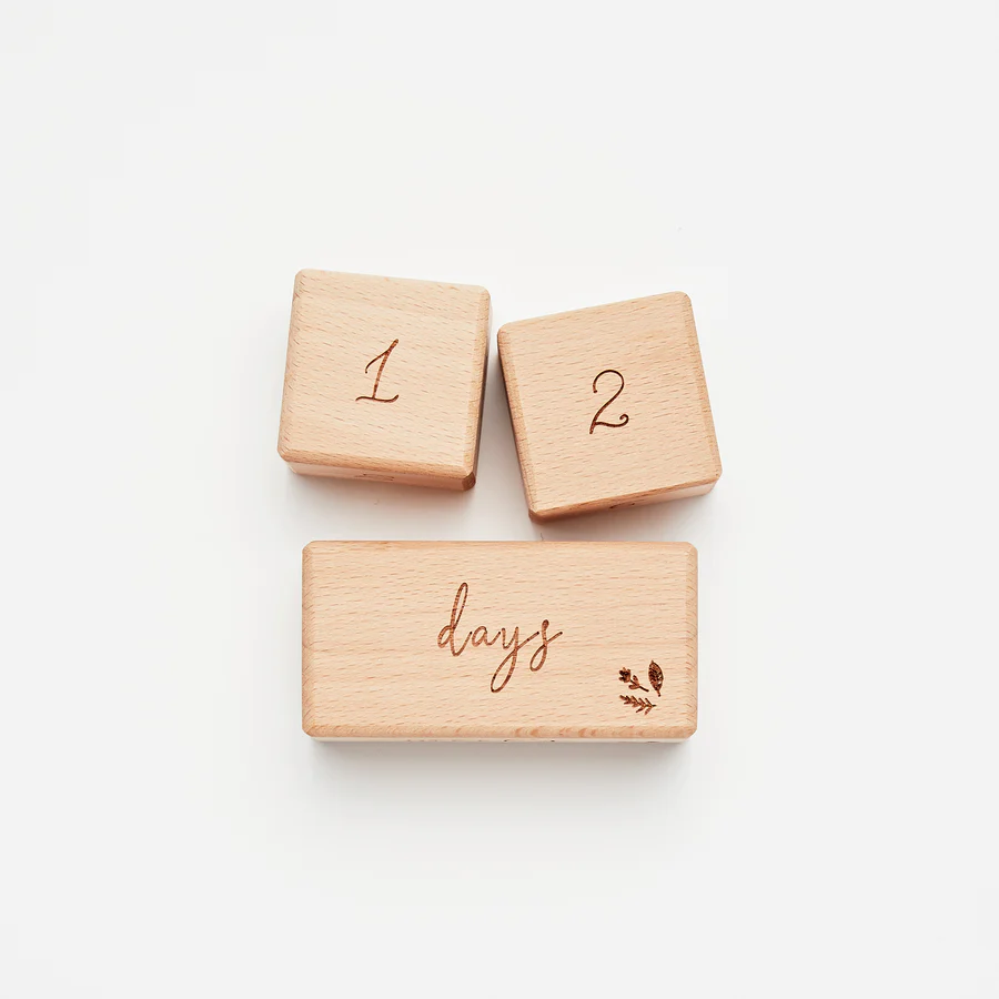 Wooden Milestone Block Set - Baby