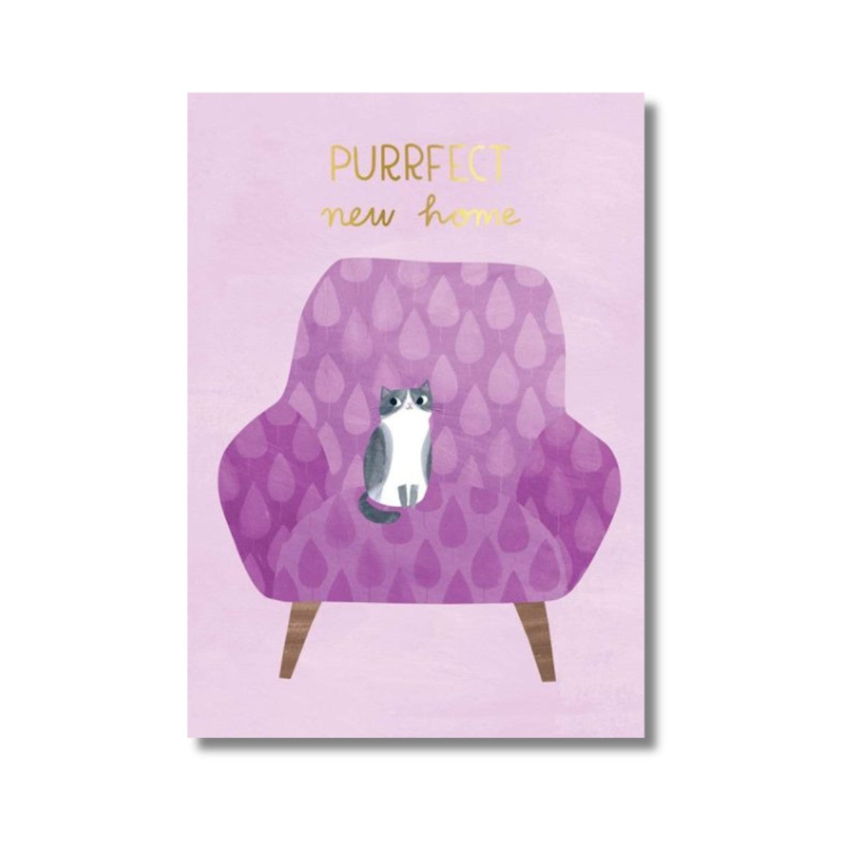 New Home Card - Gold Foil Purrfect Home Cats