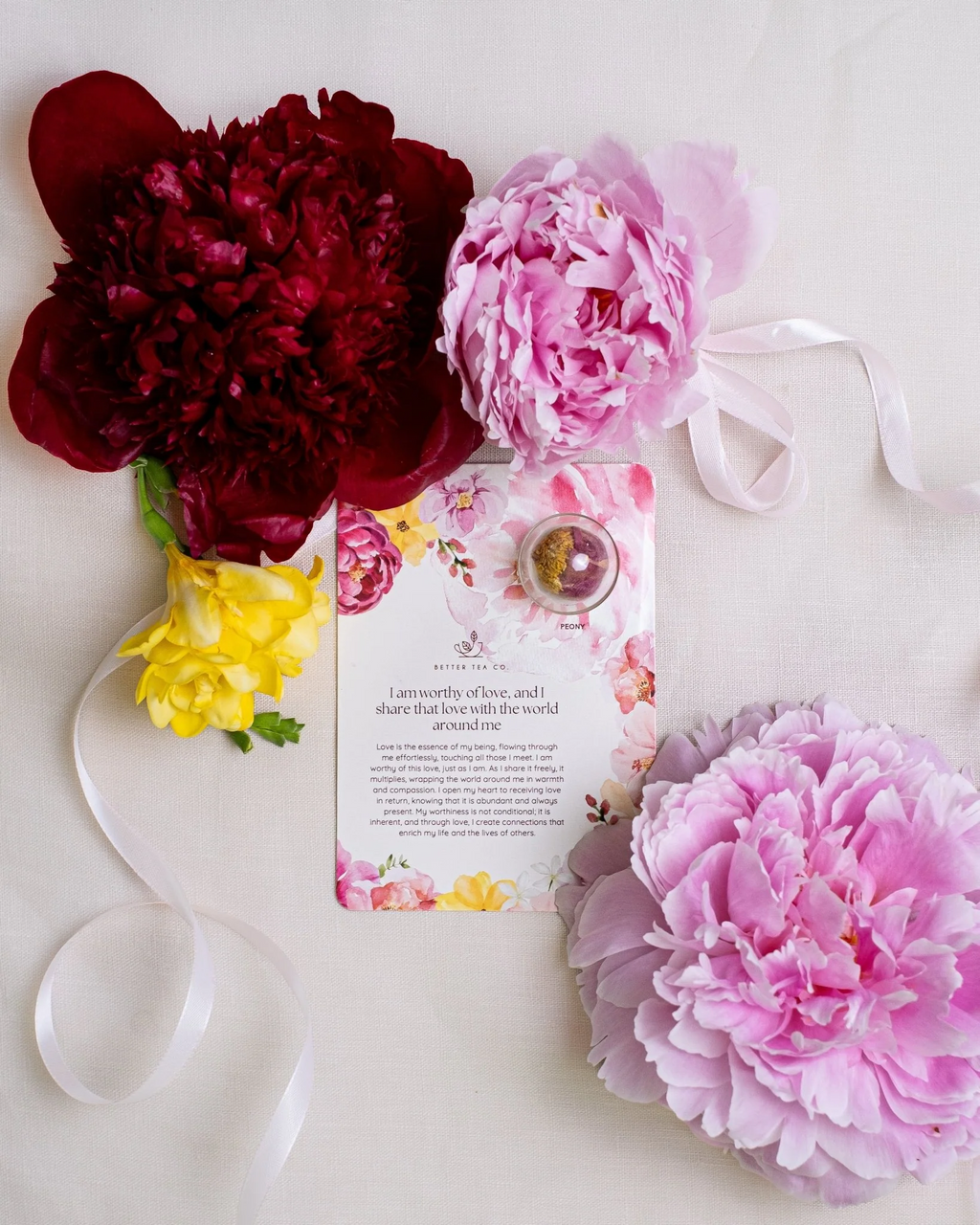 Blooming Tea Ball Affirmation Card