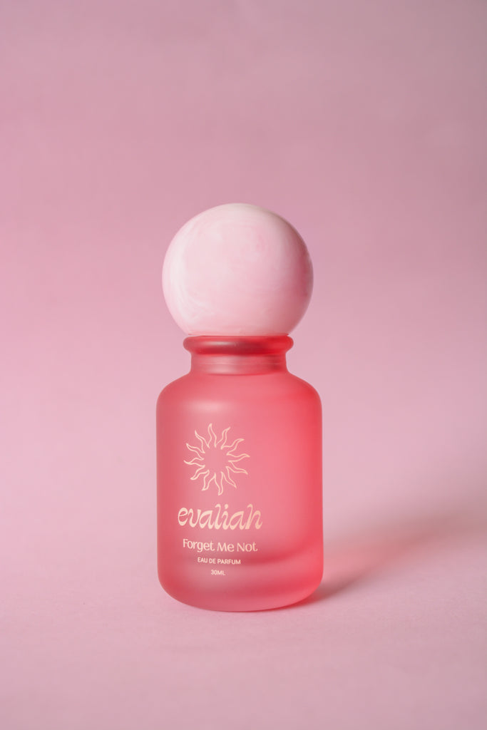 Pink bottle with white cap on a pink background