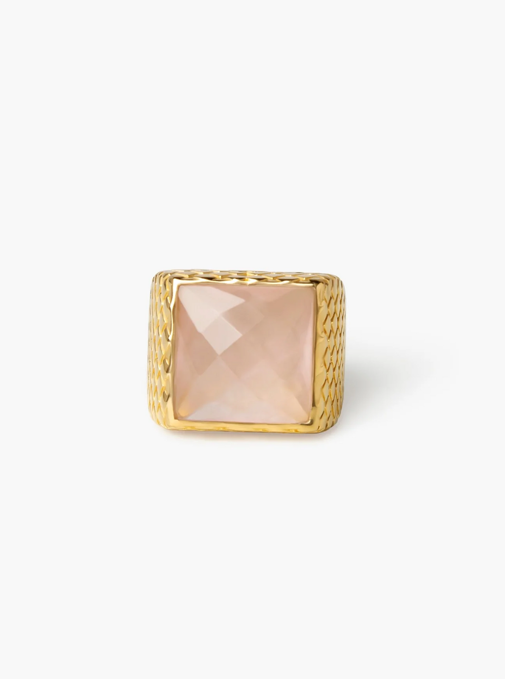 Glimmer Ring - Gold & Rose Quartz