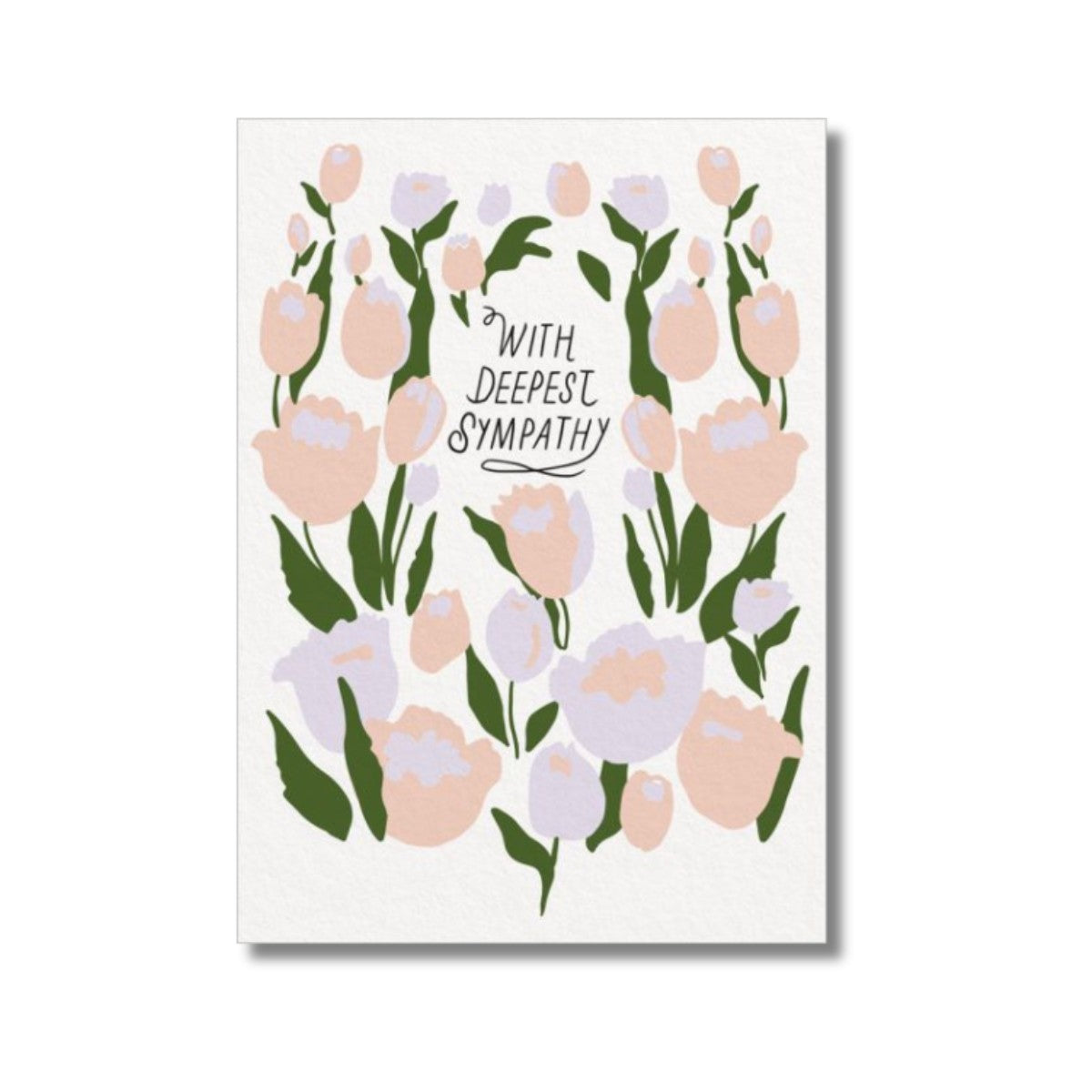 Sympathy Card - peach Floral design card with deepest sympathy text