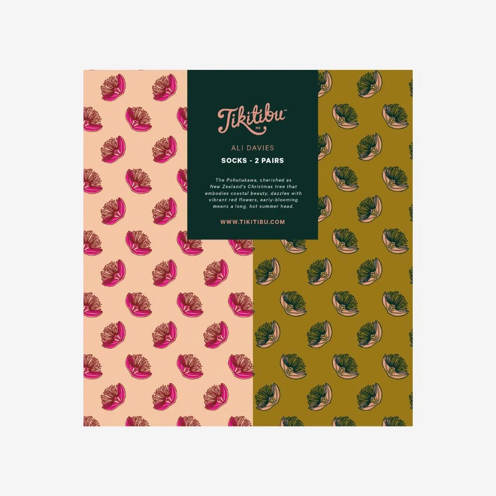 Boxed Set Socks - Pohutukawa