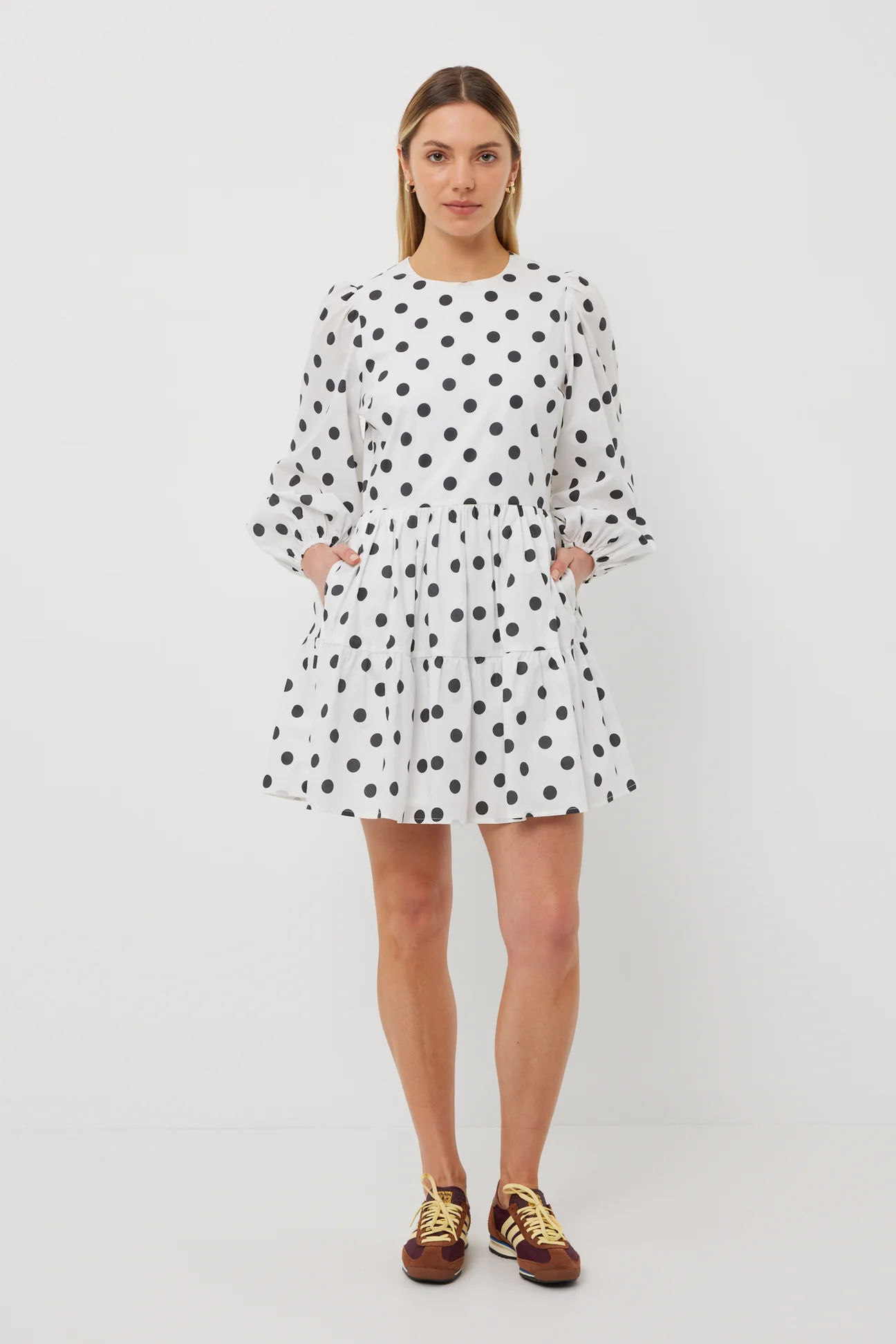 Valentina Dress - White Polka