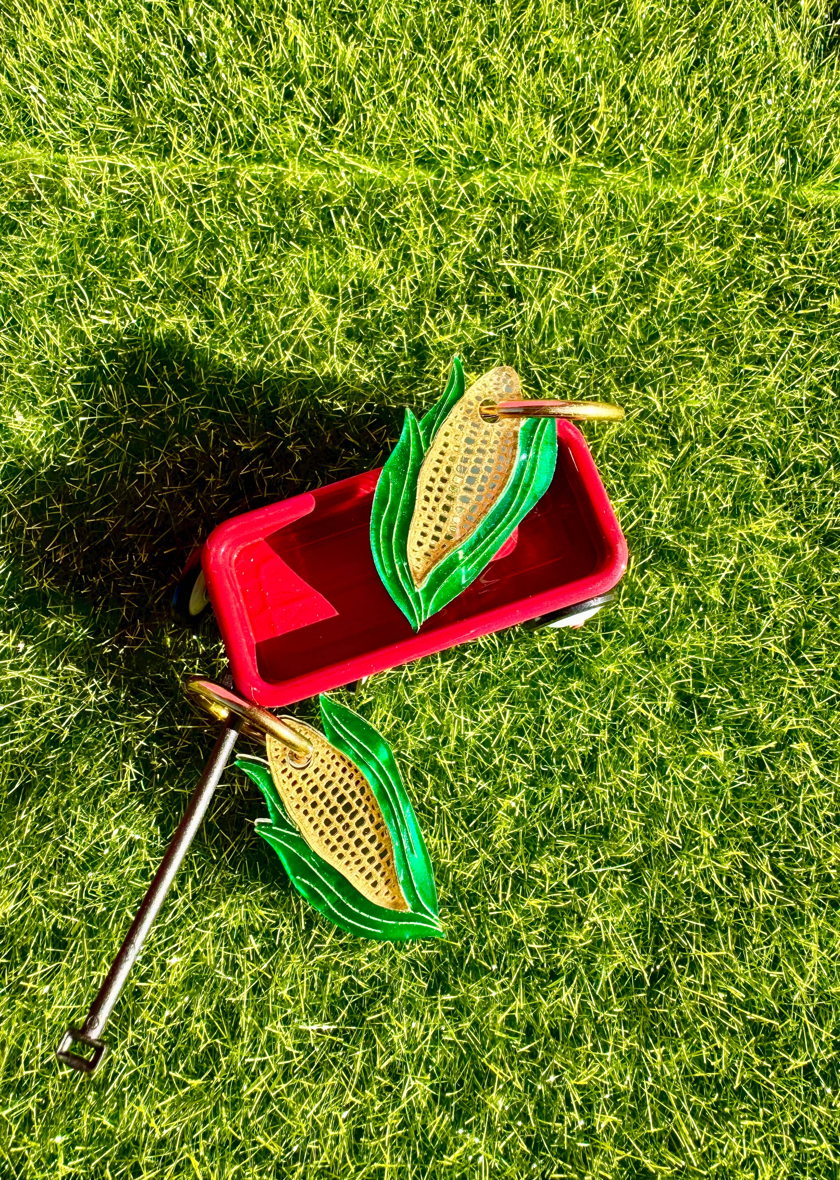 Acrylic Huggie Earrings - Mini Corn