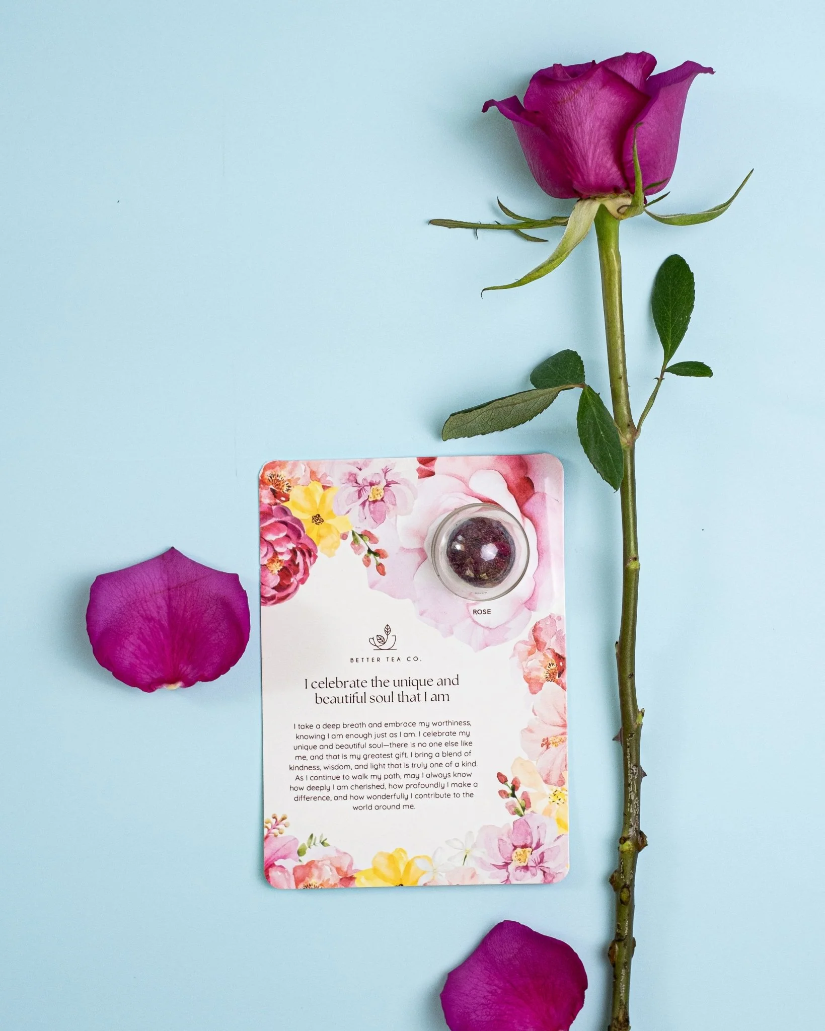 Blooming Tea Ball Affirmation Card