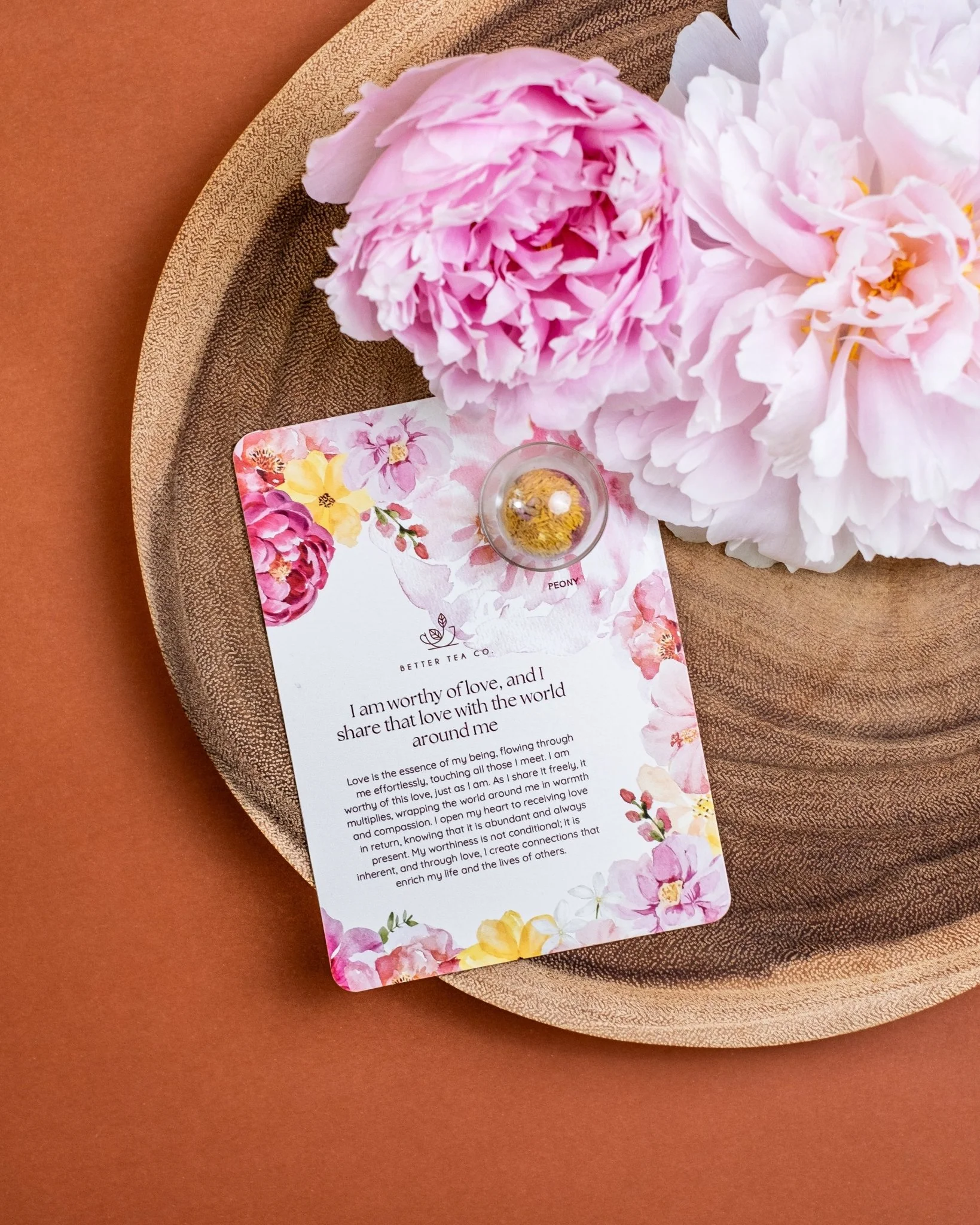 Blooming Tea Ball Affirmation Card