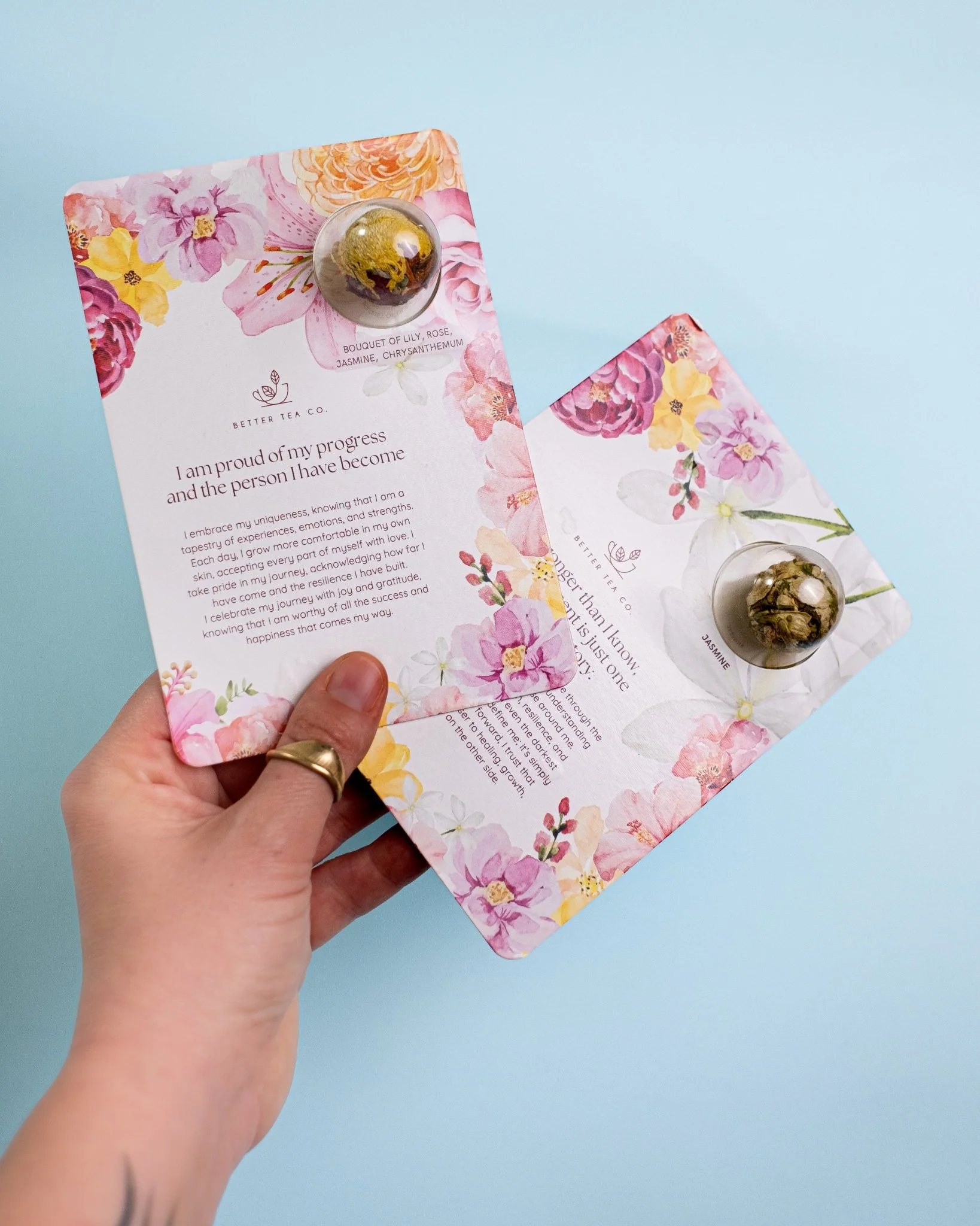 Blooming Tea Ball Affirmation Card