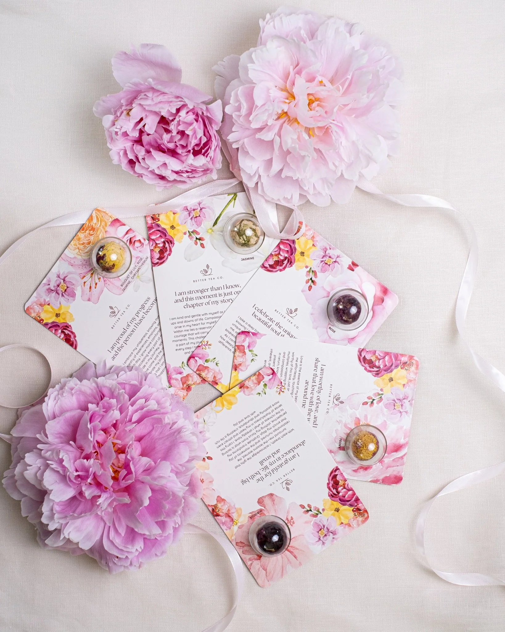 Blooming Tea Ball Affirmation Card