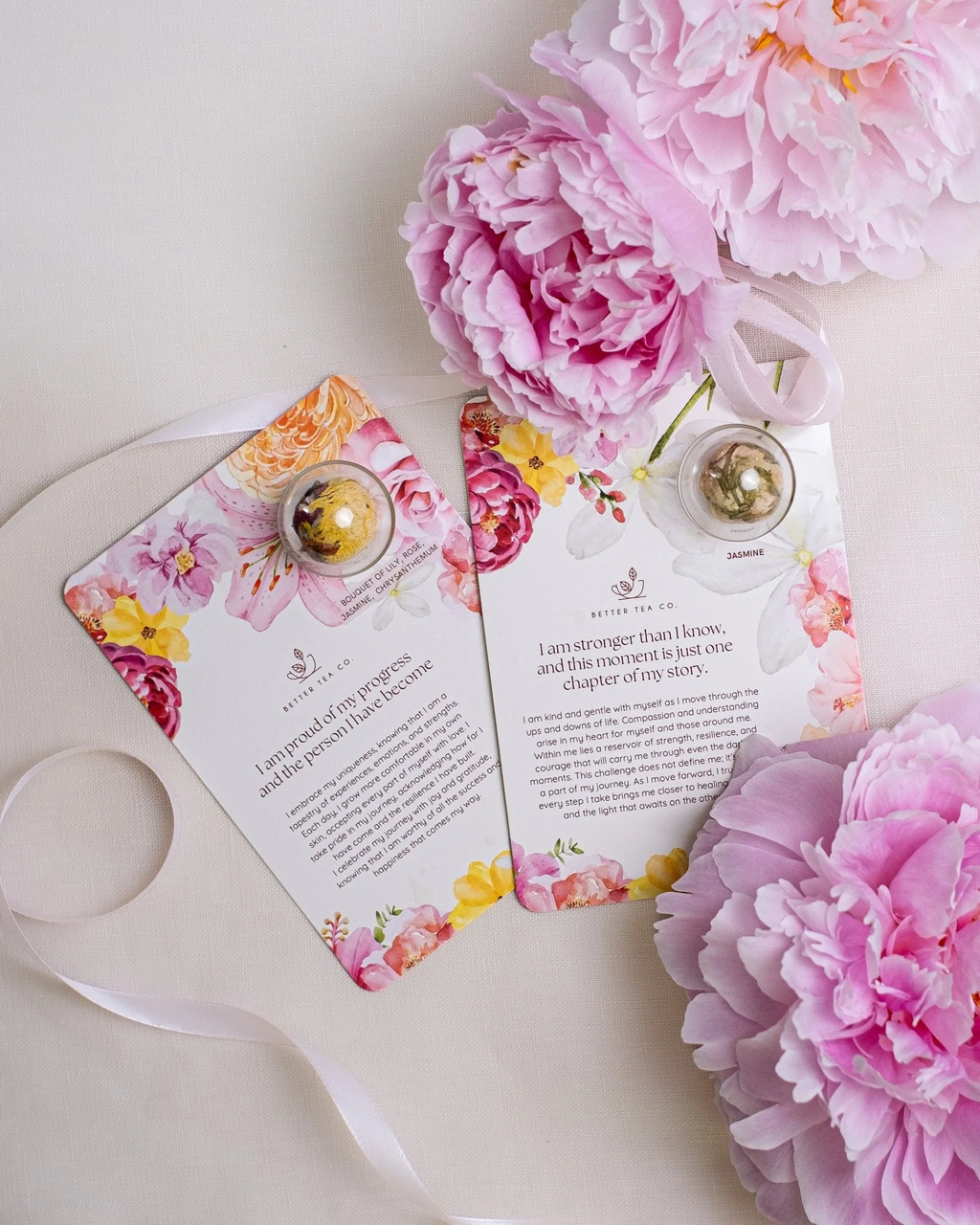 Blooming Tea Ball Affirmation Card