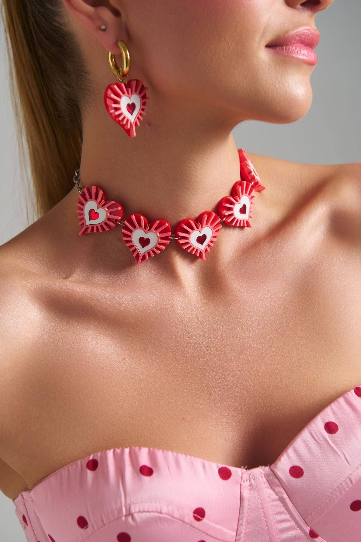 Acrylic Statement Hoop Earrings - Heartnova Sacred Hearts