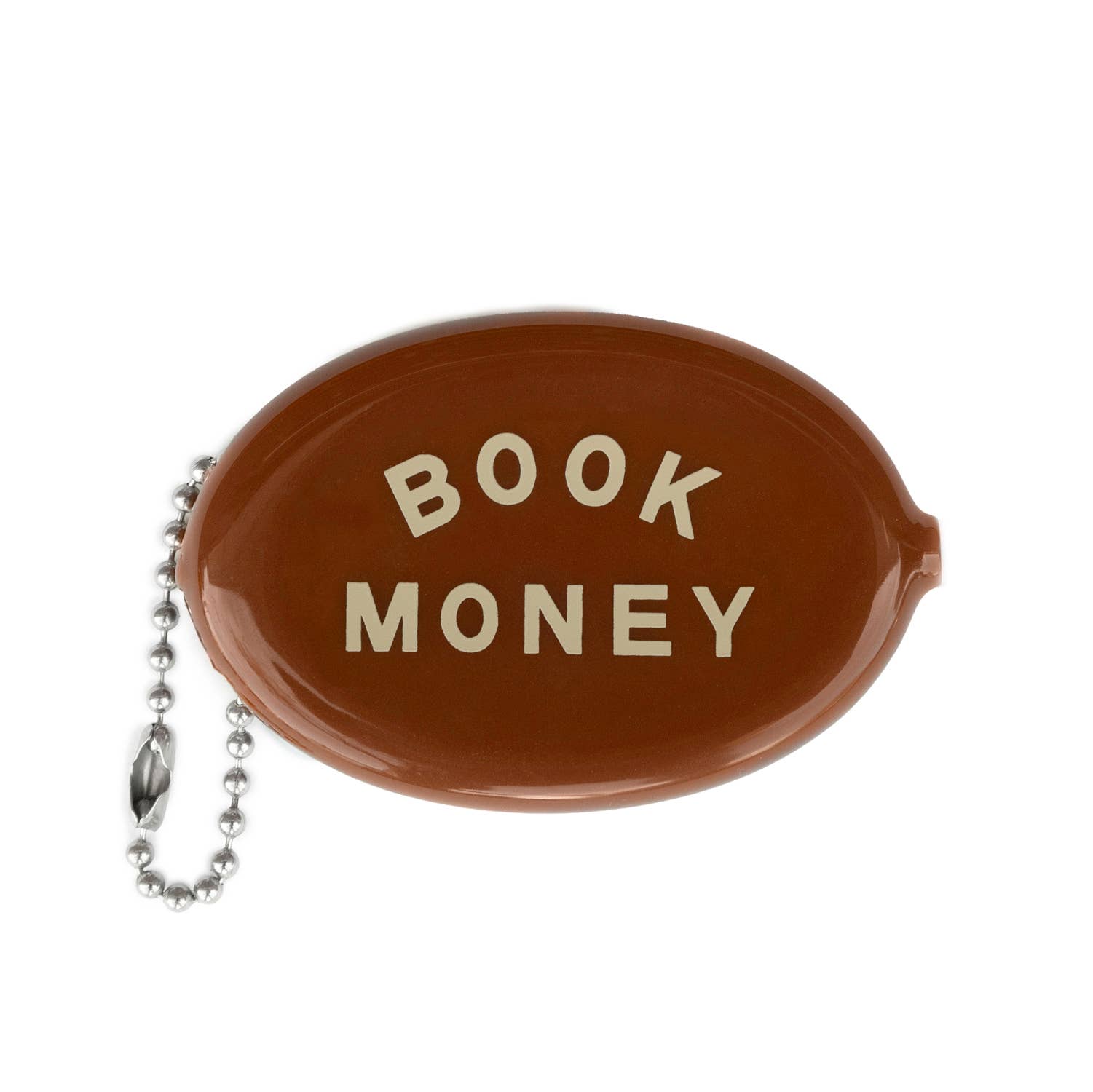 Coin Keyring Pouch - Book Money (Brown)