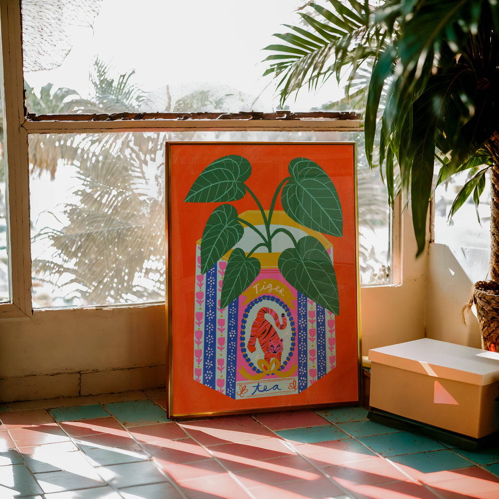 A3 Art Print - Alocasia Plant Tiger Tin