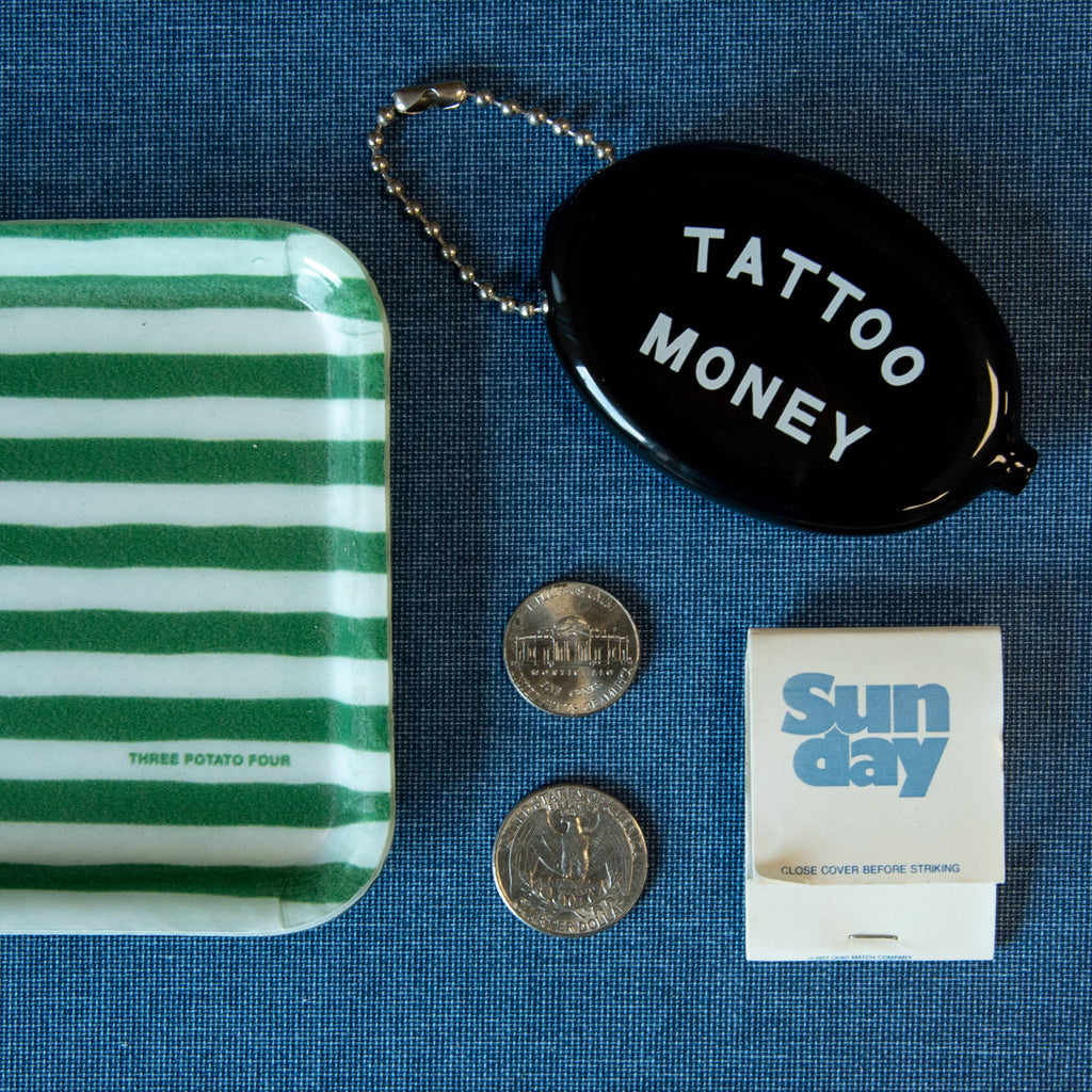 Coin Keyring Pouch - Tattoo Money (Black)