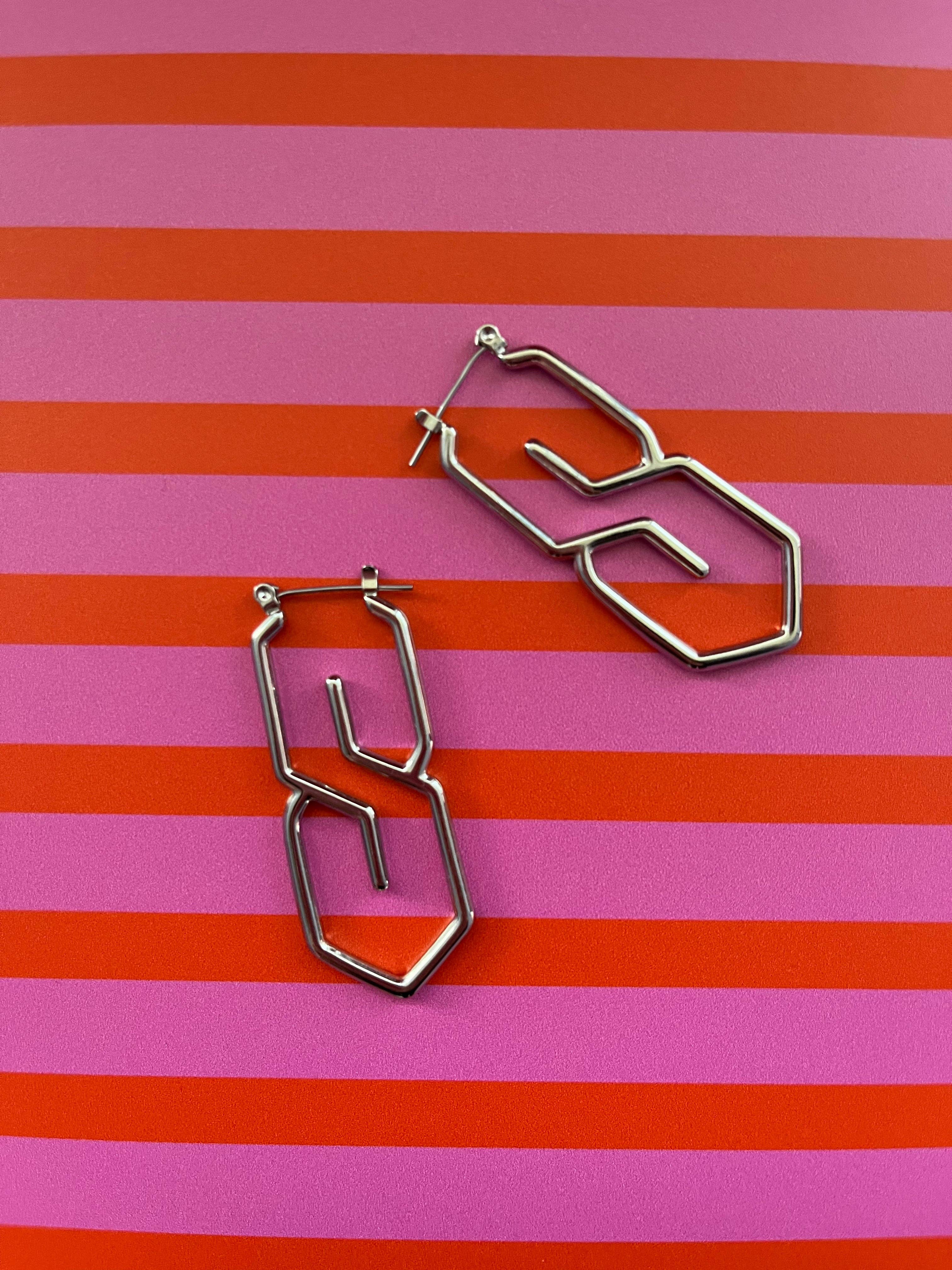 S Earrings - Silver