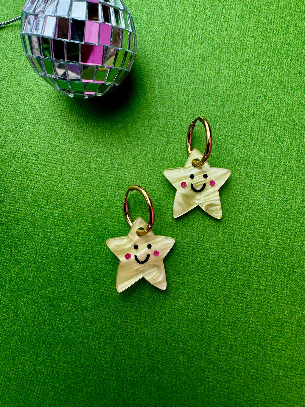 Acrylic Huggie Earrings - Baby Star