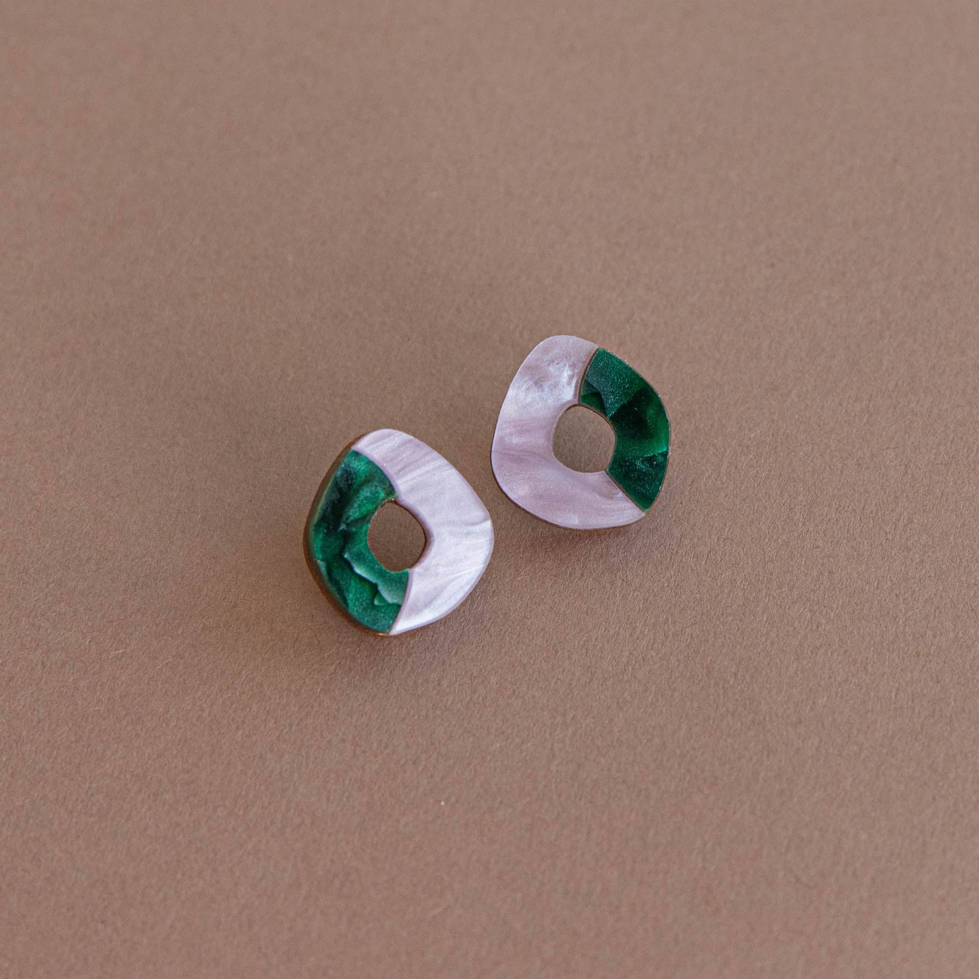 'Oh' Stud Earrings - Berry & Pink