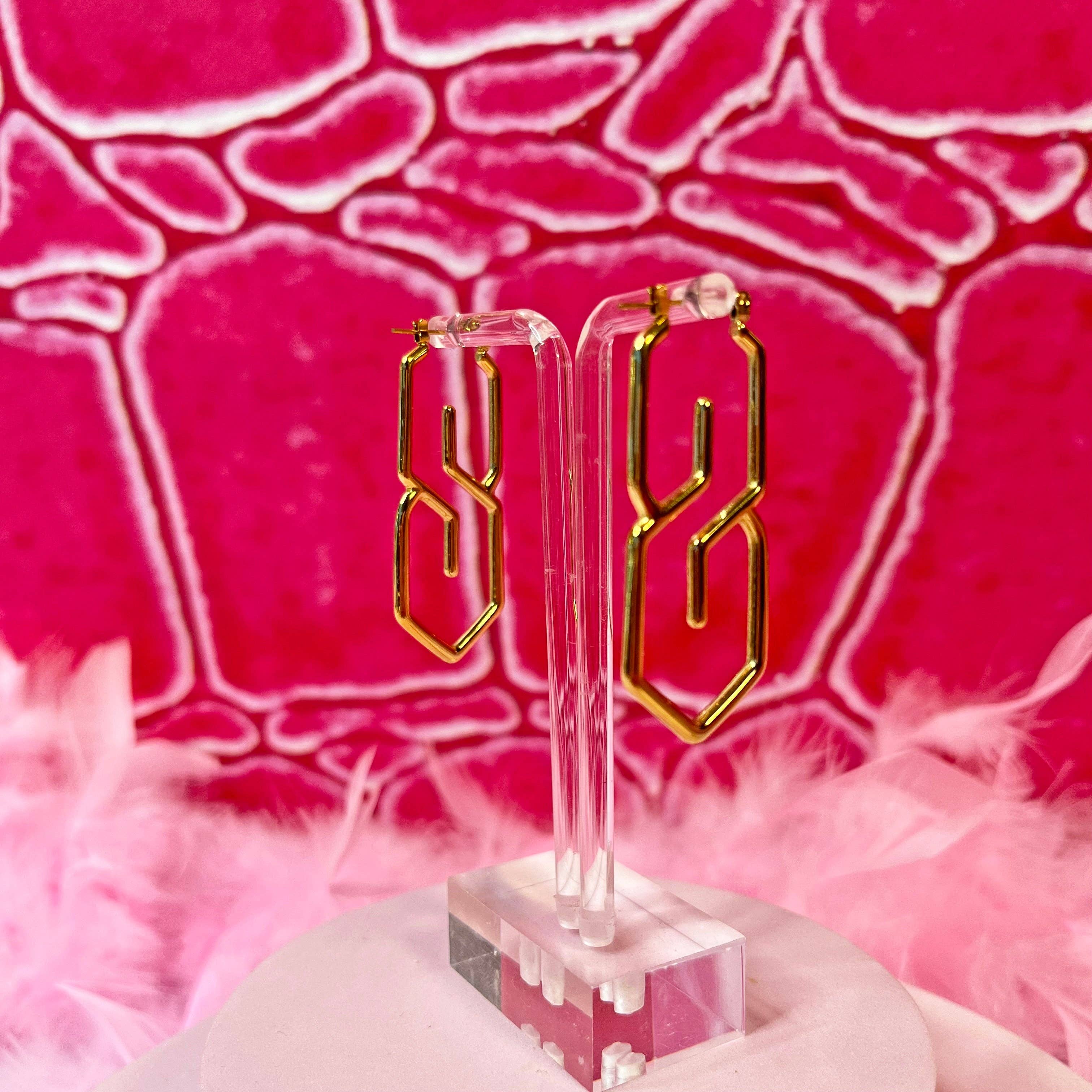 90s 'S' Earrings - Gold