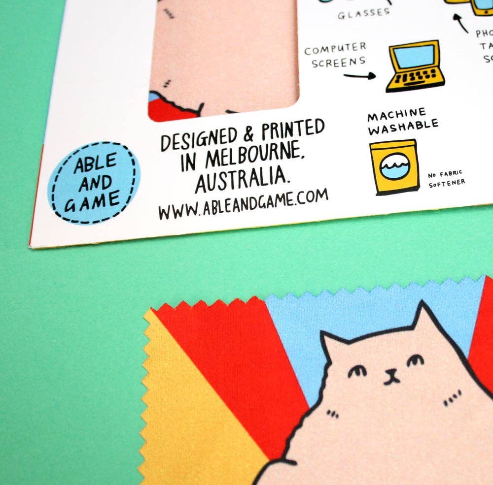 Microfibre Glasses Cleaning Cloth - Cat Belly