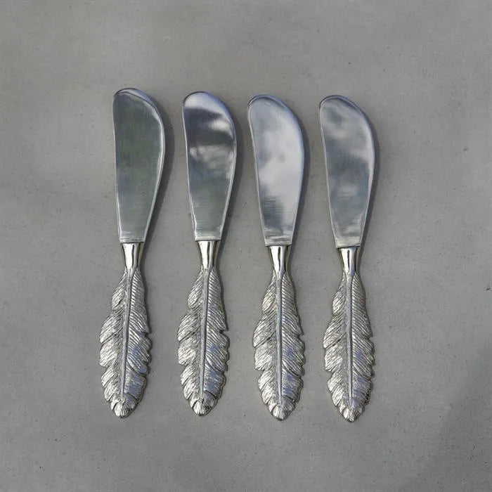 Condiment Spreader Knife - Silver Feather