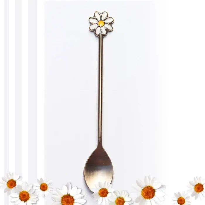 Daisy teaspoon - Brushed Gold