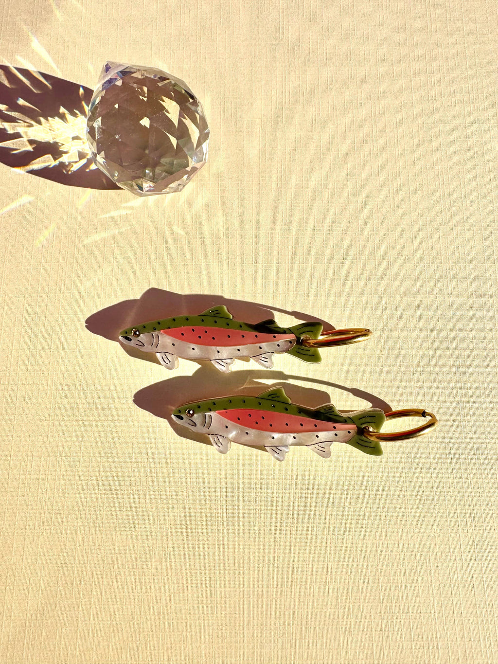 Acrylic Huggie Earrings - Rainbow Trout