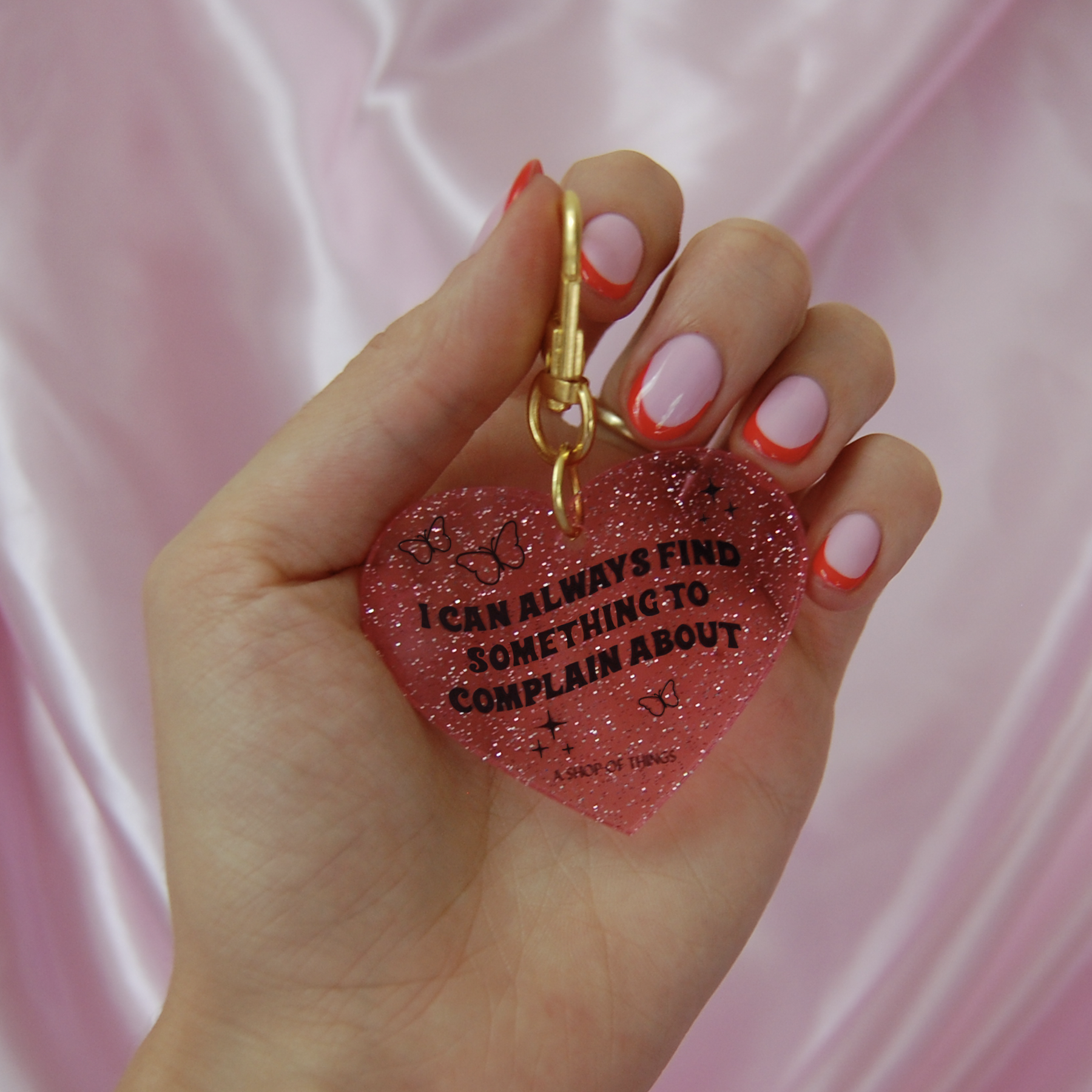 Keyring / Bag Charm - Complain glitter