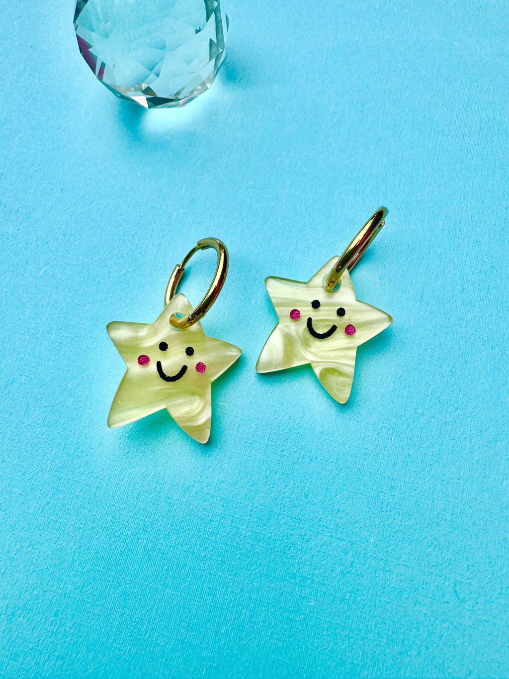 Acrylic Huggie Earrings - Baby Star