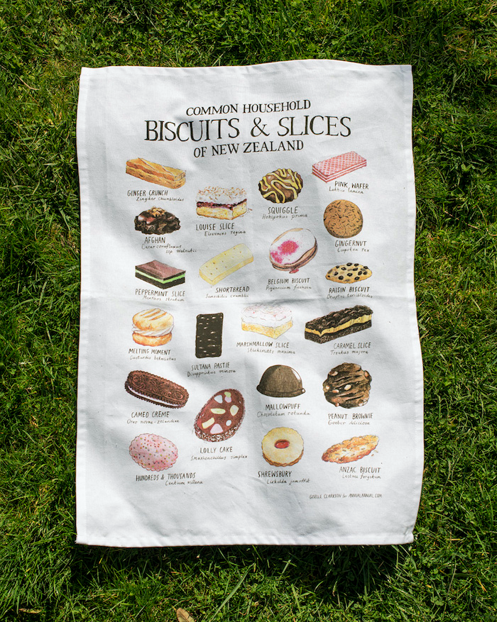 Aotearoa Faves Tea Towel - Biscuits & Slices