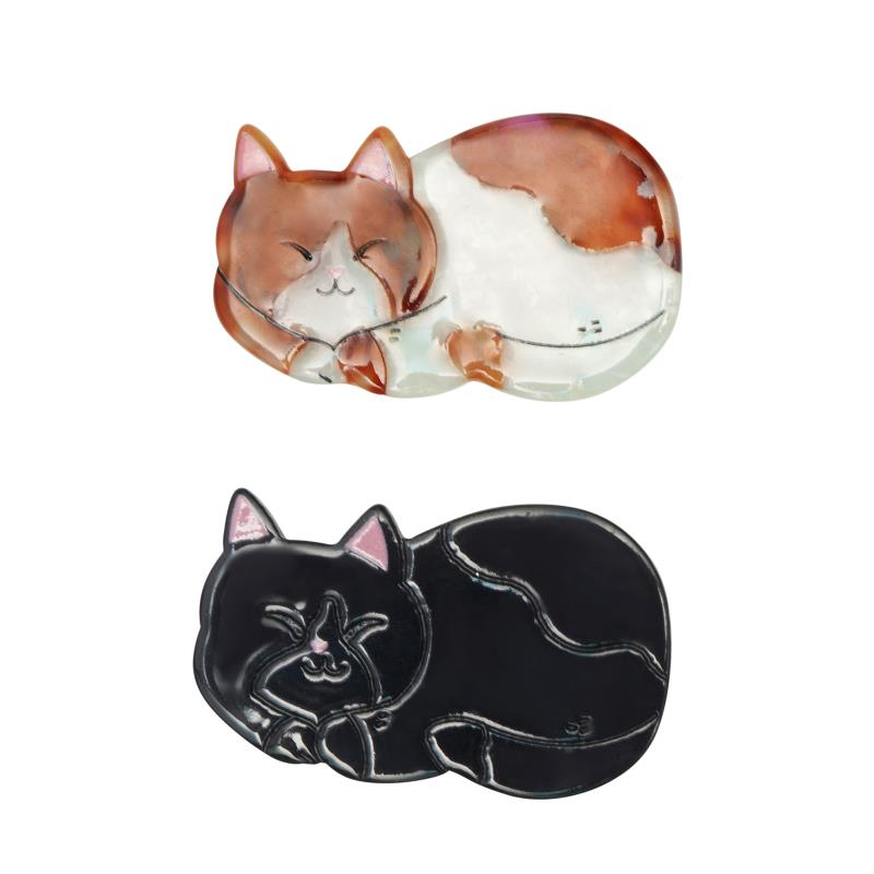 Acetate Hair Clip Set - Sleeping Cats