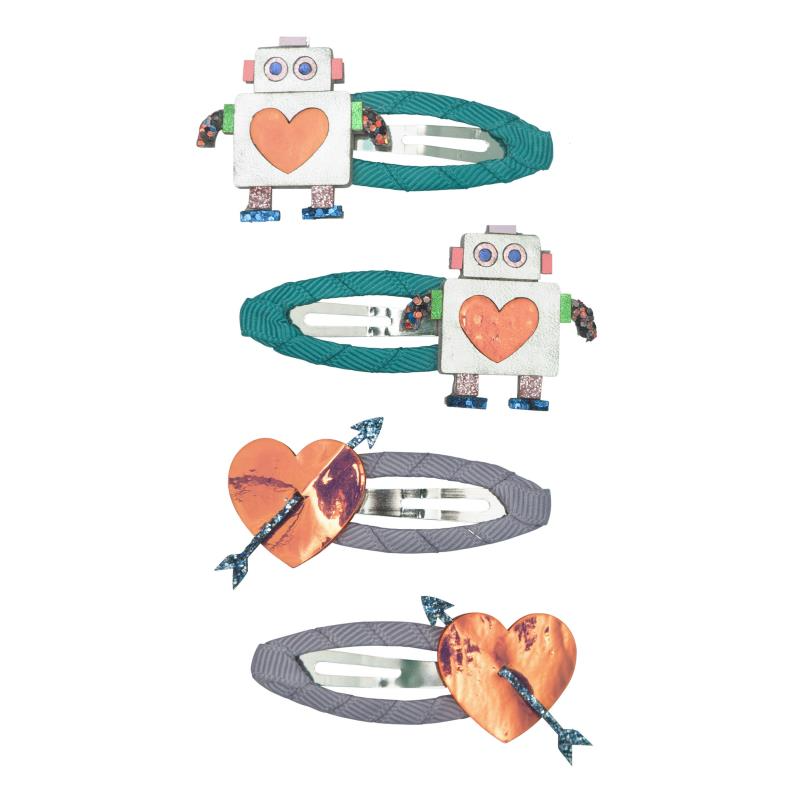 Hair Clip Set - Robot Love