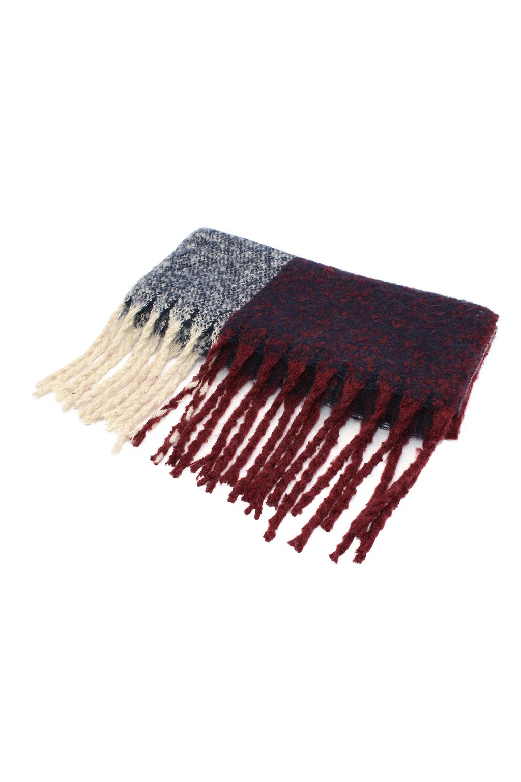 Giant Fluffy Scarf - Burgundy Sarah