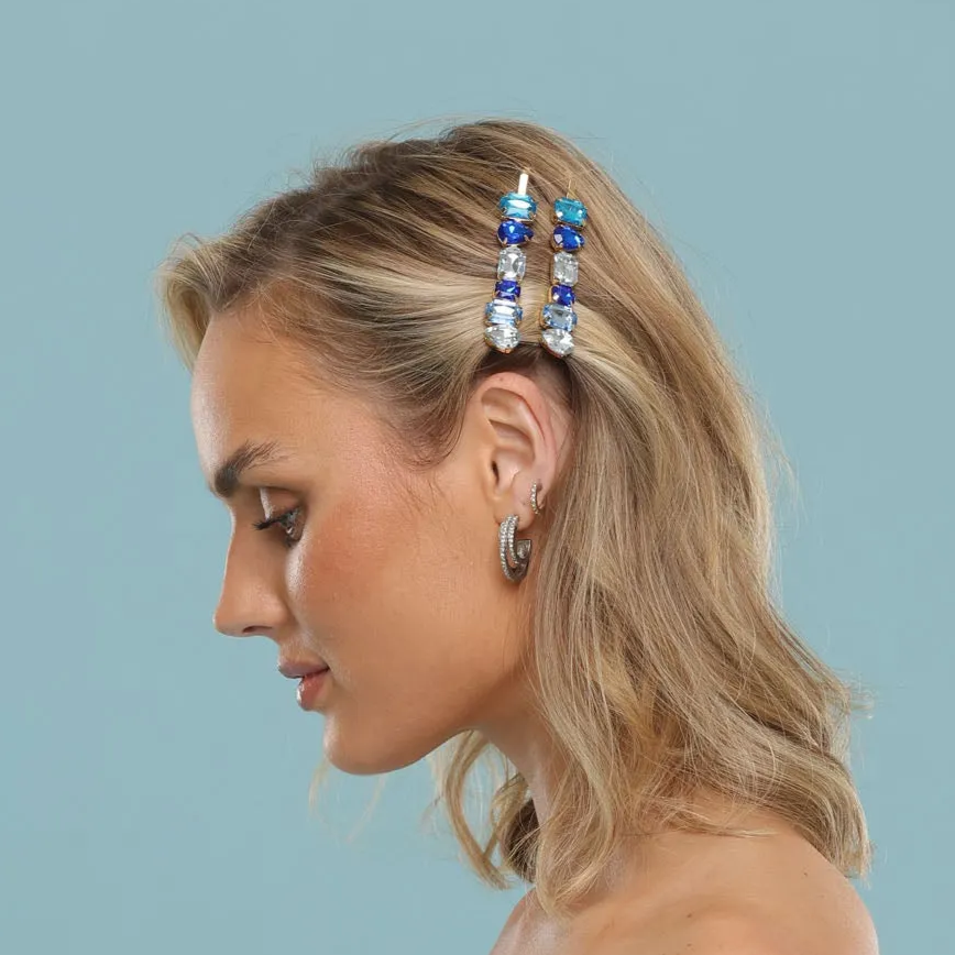 Hair Slide Set - Rebekah Blue