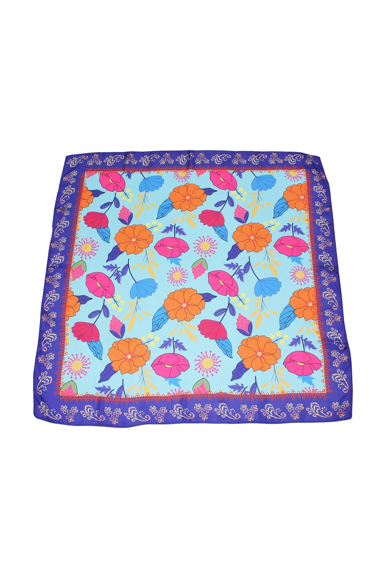 Large Scarf - Floreto Blue