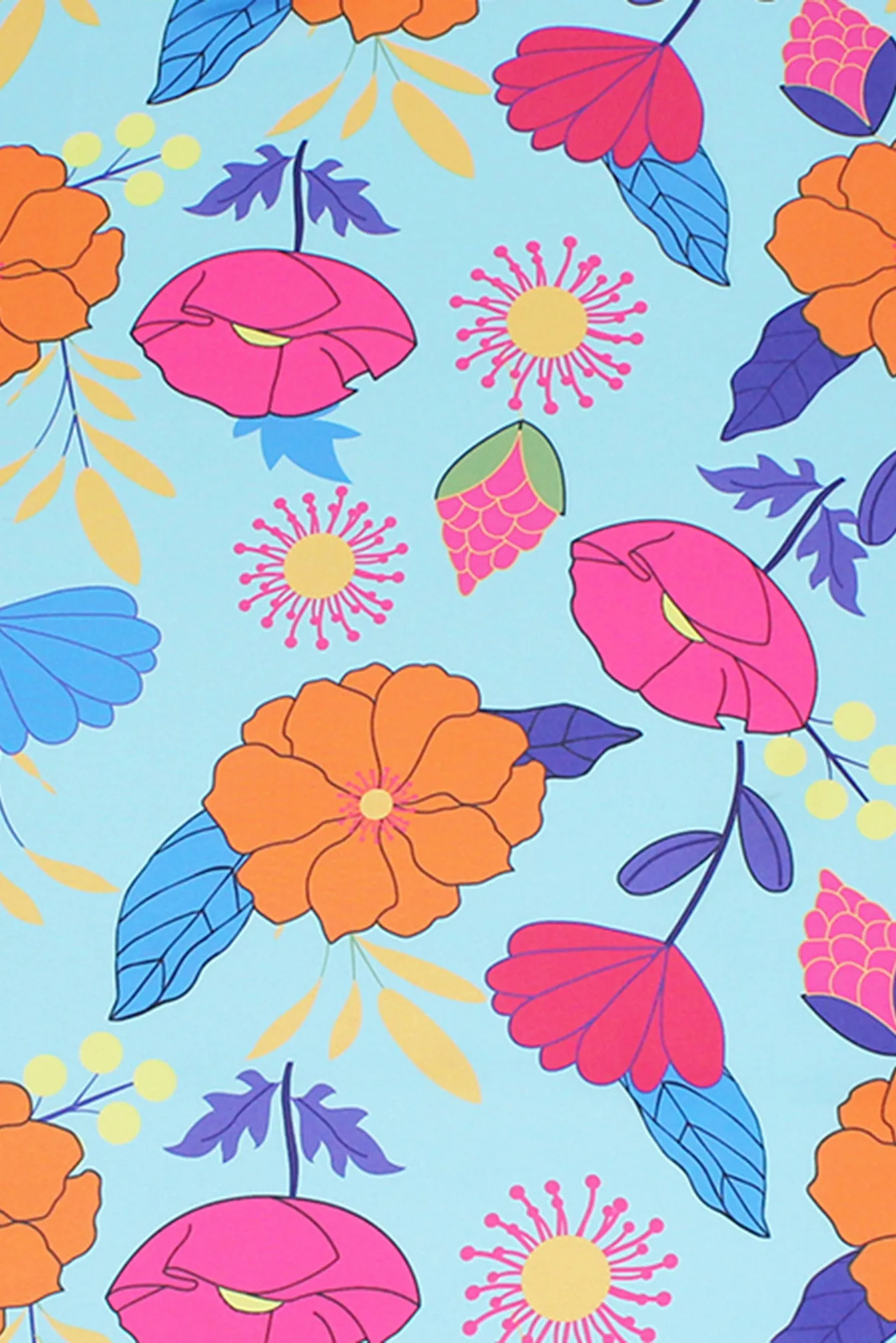 Large Scarf - Floreto Blue