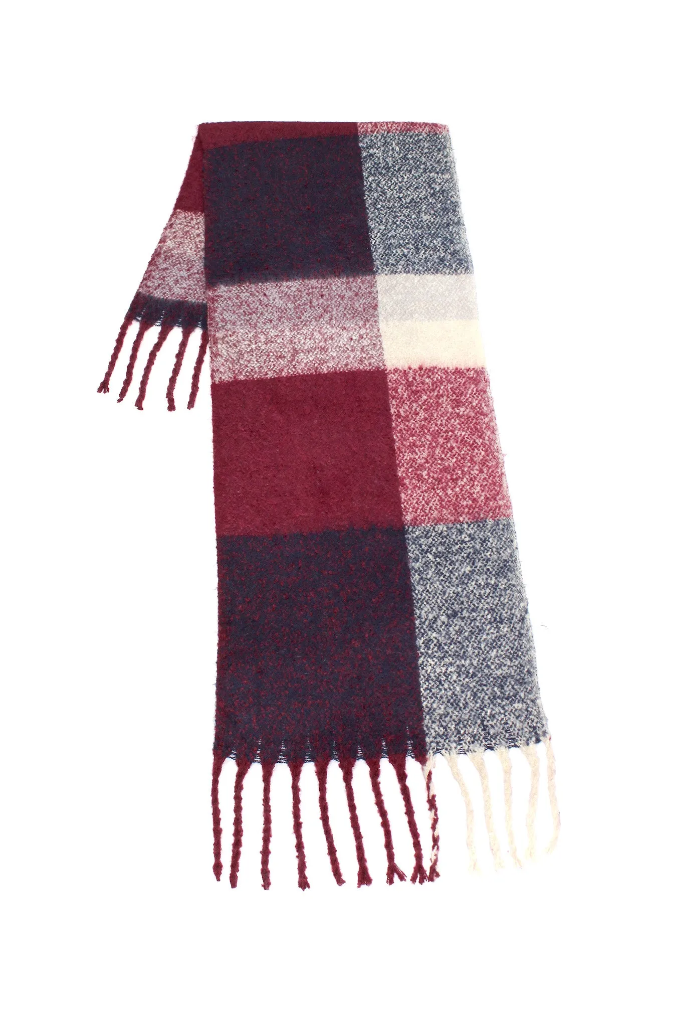 Giant Fluffy Scarf - Burgundy Sarah