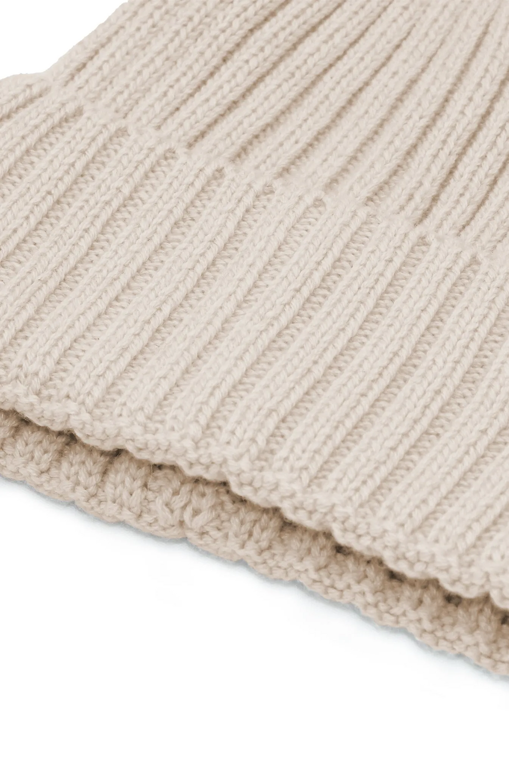 Valentine Wool Blend Beanie With Pompom - Bisque