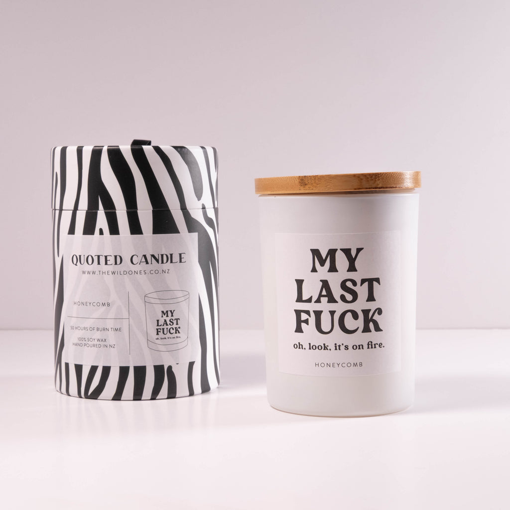 Quote Candle - Look It's On Fire / Honeycomb