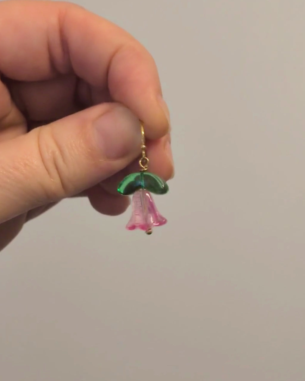 Lily Glass Earrings - Pink