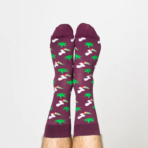 Large Cotton Crew Socks - Weed