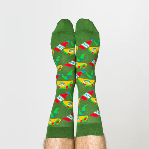 Large Cotton Crew Socks - Taco