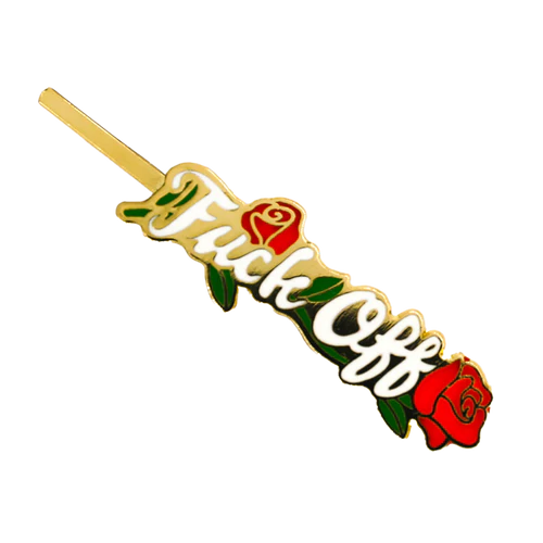 Cloisonné Hair Pin - Fuck off