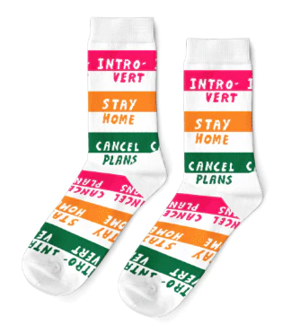 Small Cotton Crew Socks - Introvert