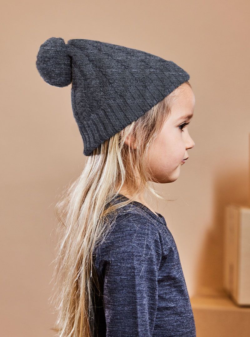Childs Merino Beanie - Charcoal Marle