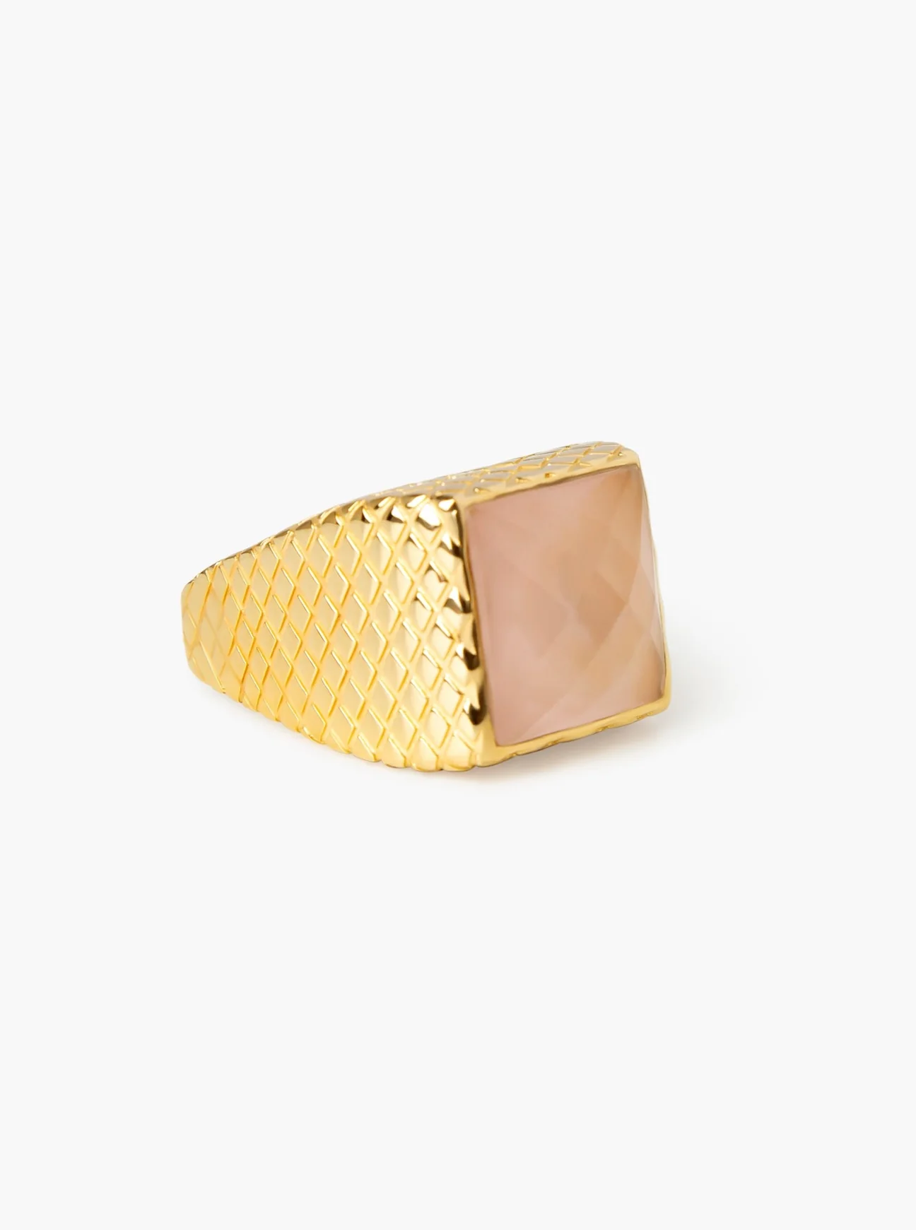 Glimmer Ring - Gold & Rose Quartz