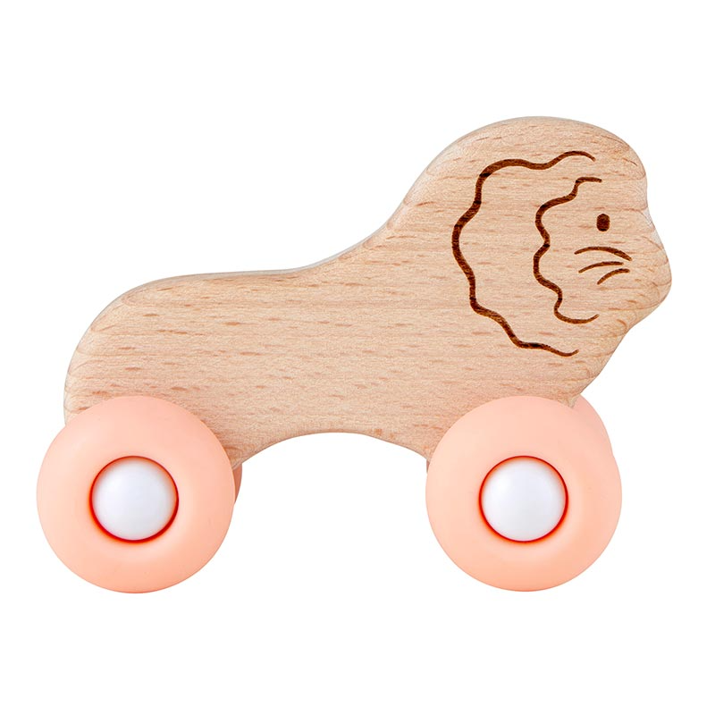 Silicone Wood Toy - Peach Lion