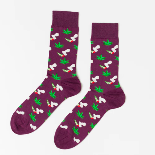 Large Cotton Crew Socks - Weed
