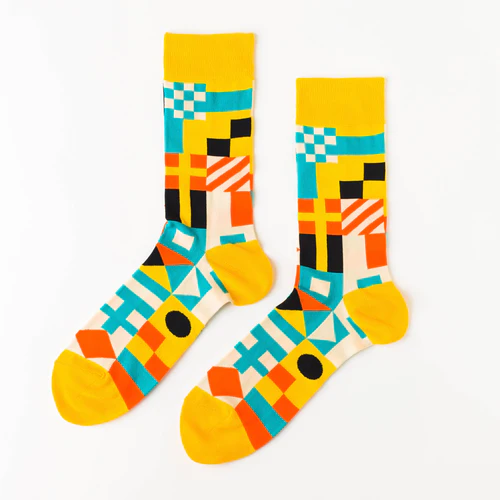 Large Cotton Crew Socks - Nautical