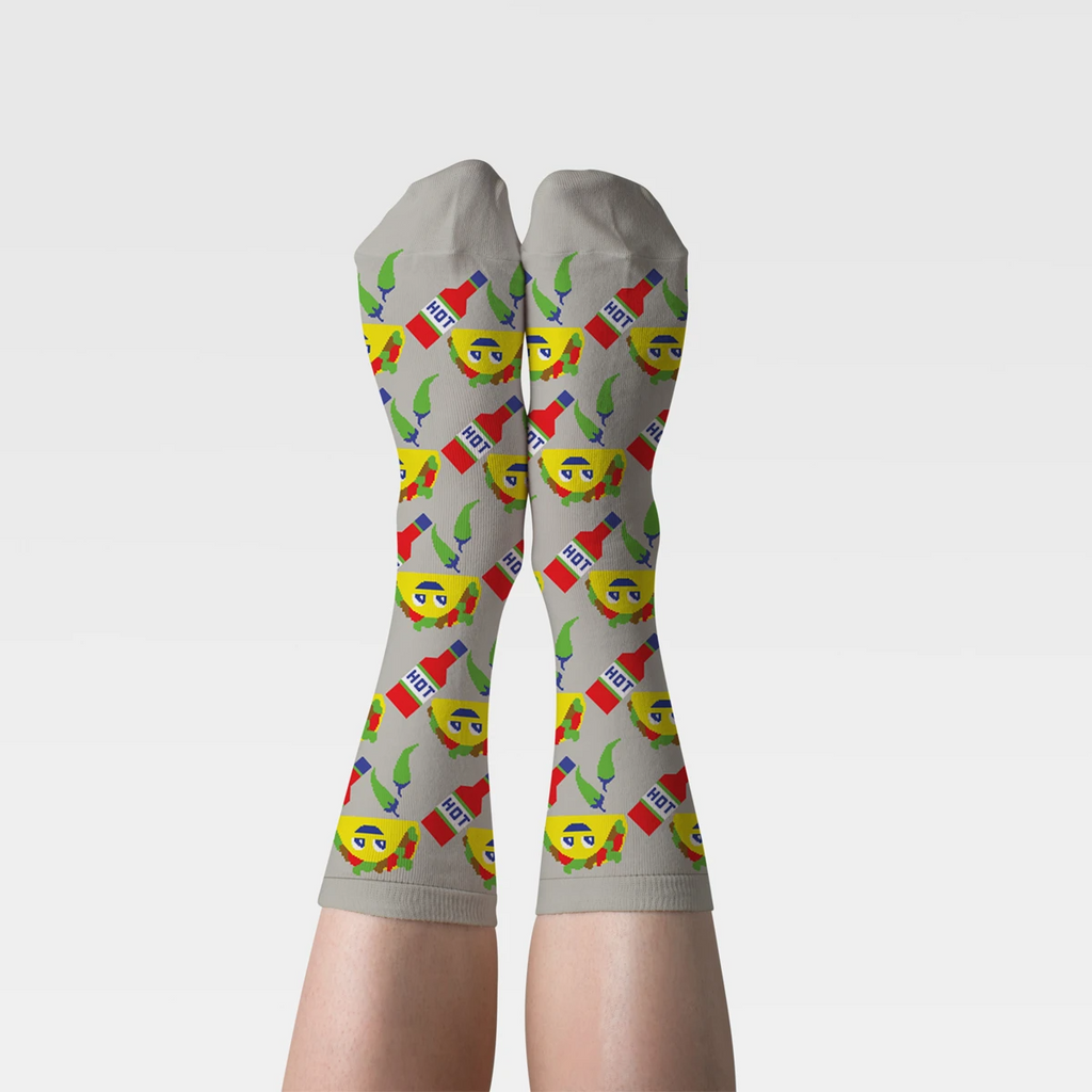 Small Cotton Crew Socks - Taco